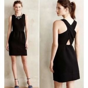 Maeve Rokin Crossback Jacquard Dress Black Size 6 Anthropologie